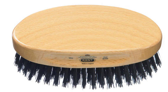 Kent Mens Finest Beechwood Pure Black Bristle Oval Brush (MG2)