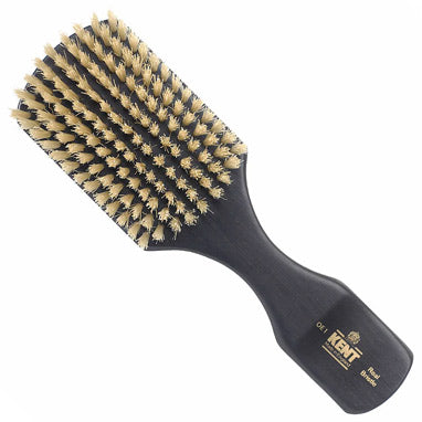 Kent Mens Finest Ebony Pure White Bristle Rectangular Club Brush (OE1)