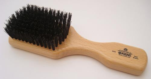 Kent Mens Finest Beechwood Pure Black Bristle Rectangular Club Brush (OG2)